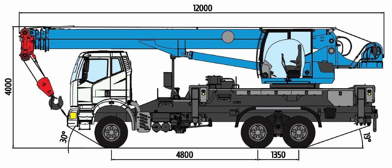 Габаритные размеры автокрана КС-55729-9К-3